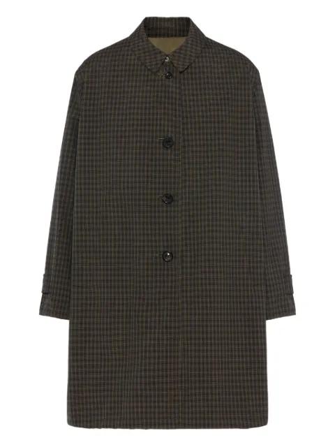 buttoned check trench coat by MAISON MARGIELA