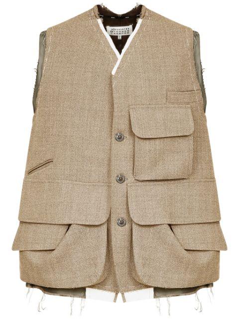 cargo wool vest by MAISON MARGIELA