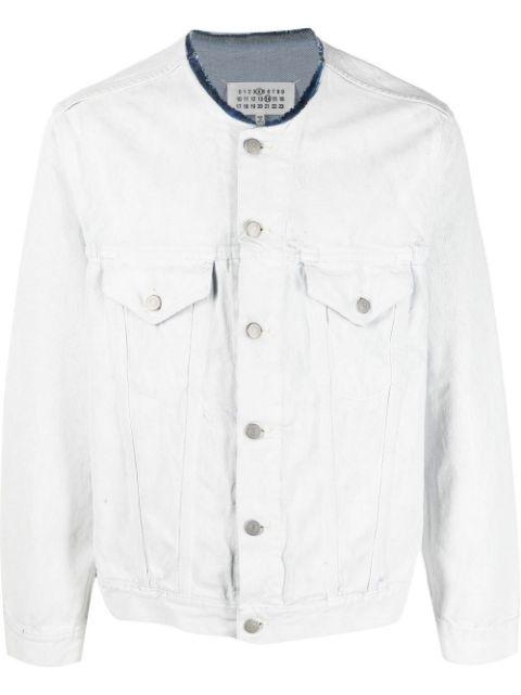 collarless denim jacket by MAISON MARGIELA