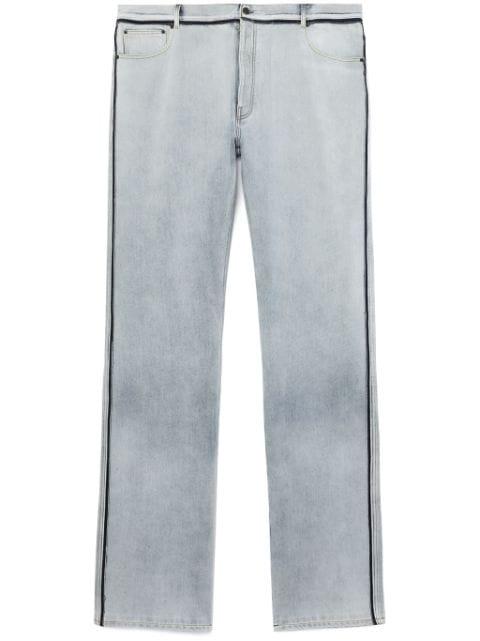 contrasting-border straight-leg trousers by MAISON MARGIELA