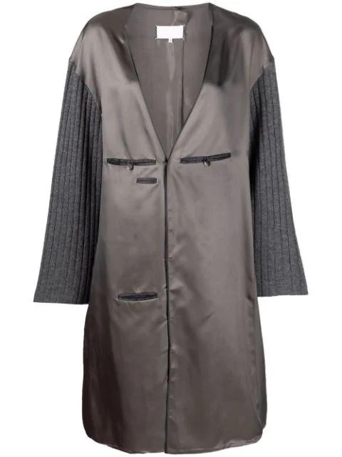 contrasting-sleeves V-neck dress by MAISON MARGIELA