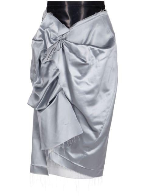 deconstructed satin pencil skirt by MAISON MARGIELA