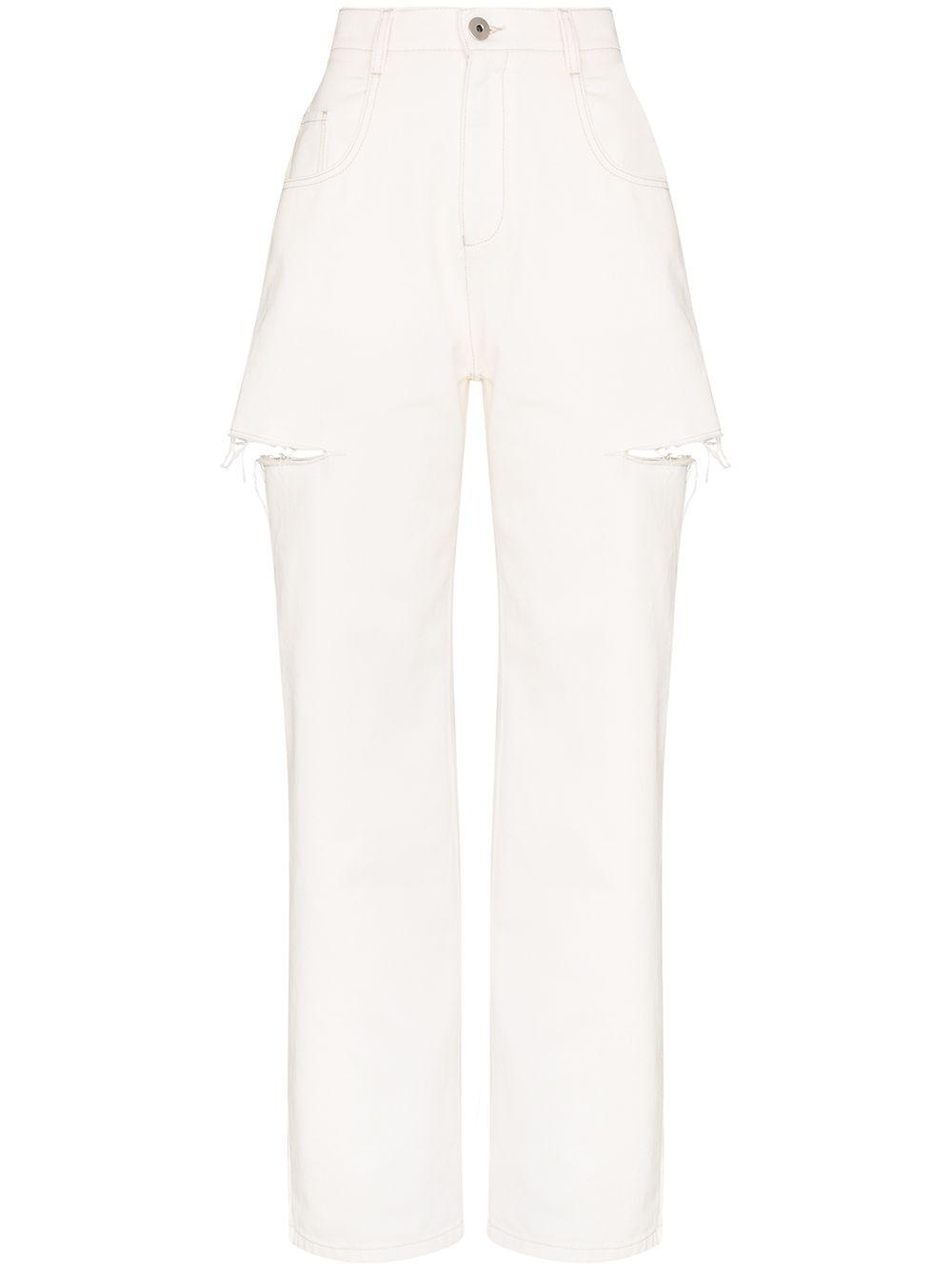 distressed straight-leg jeans by MAISON MARGIELA