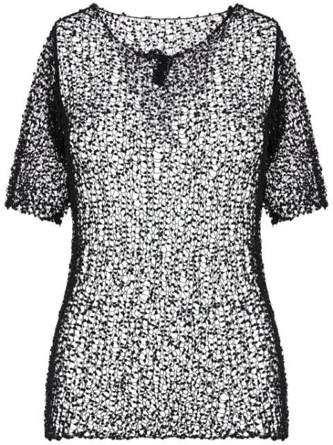 dot-embroidered semi-sheer top by MAISON MARGIELA