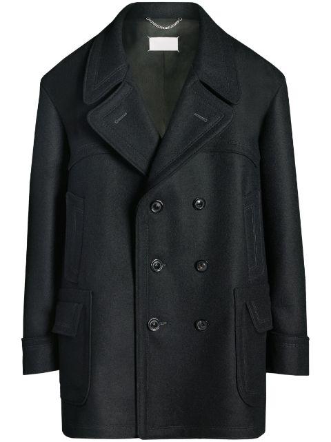 double-breasted wool-blend coat by MAISON MARGIELA