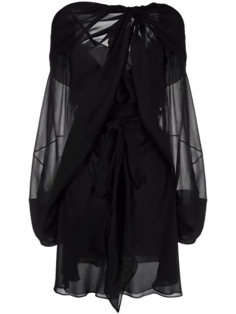 draped silk mini dress by MAISON MARGIELA
