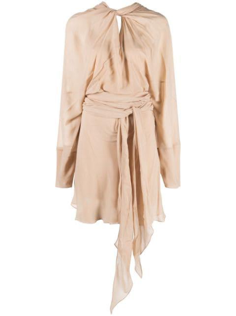 draped silk mini dress by MAISON MARGIELA