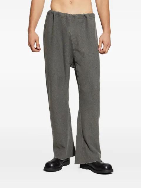 elastic-waist frayed-hem trousers by MAISON MARGIELA