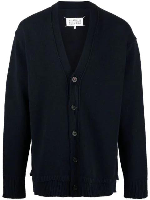 elbow-patch V-neck cardigan by MAISON MARGIELA