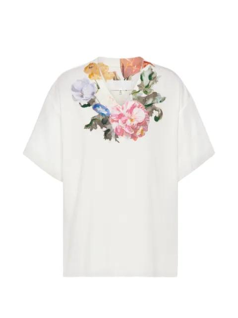floral V-neck T-shirt by MAISON MARGIELA