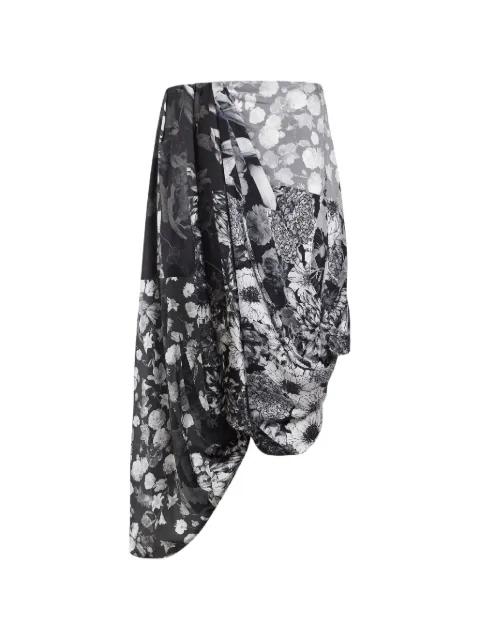 floral-print draped asymmetric skirt by MAISON MARGIELA