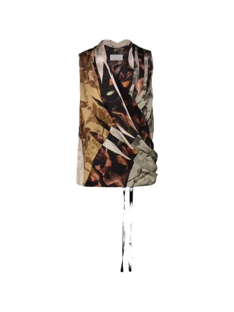 floral-print draped top by MAISON MARGIELA