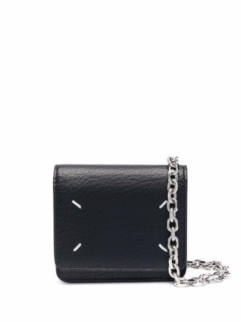 four-stitch leather chain wallet by MAISON MARGIELA