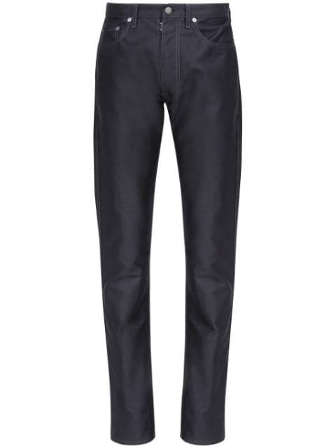 four-stitch satin trousers by MAISON MARGIELA