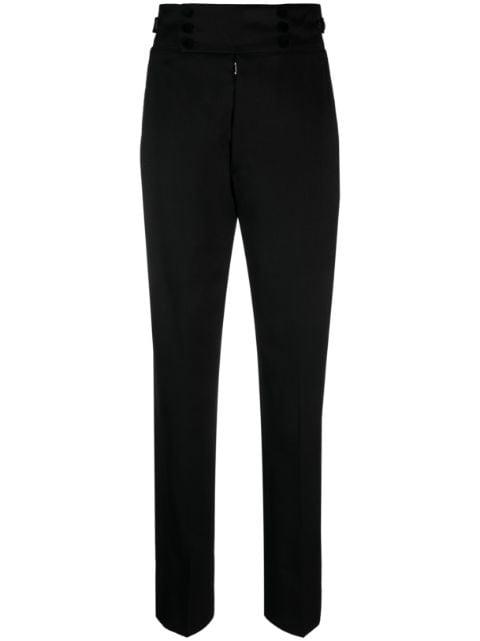 four-stitch tapered wool trousers by MAISON MARGIELA