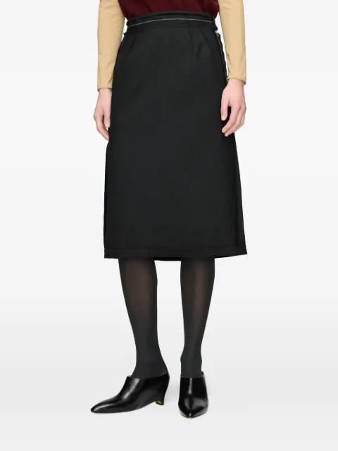 four white stitches pleated midi skirt by MAISON MARGIELA