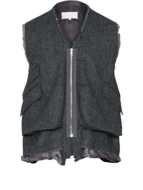 frayed pocket waistcoat by MAISON MARGIELA