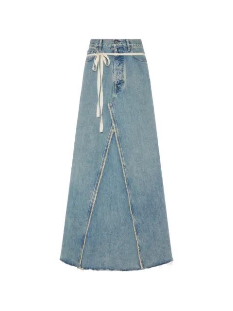 frayed string-detail maxi cotton skirt by MAISON MARGIELA