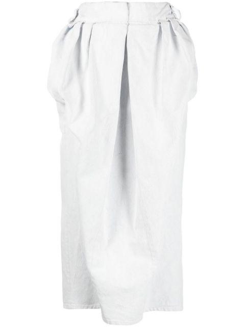 gathered denim midi skirt by MAISON MARGIELA