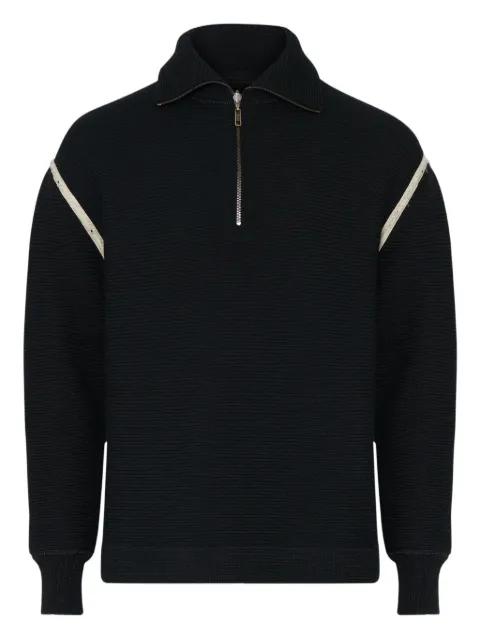 half-zip elbow-patch sweater by MAISON MARGIELA