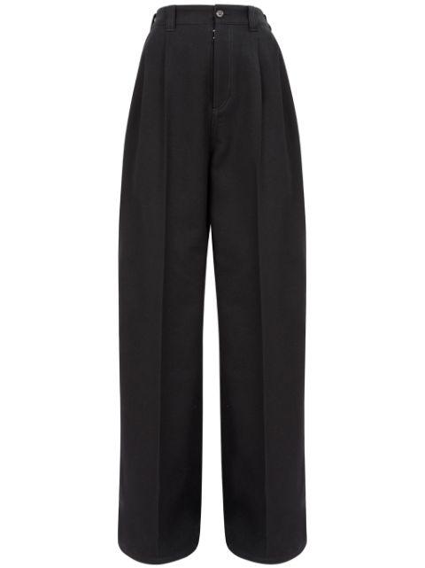 high-waisted pleated wide-leg trousers by MAISON MARGIELA