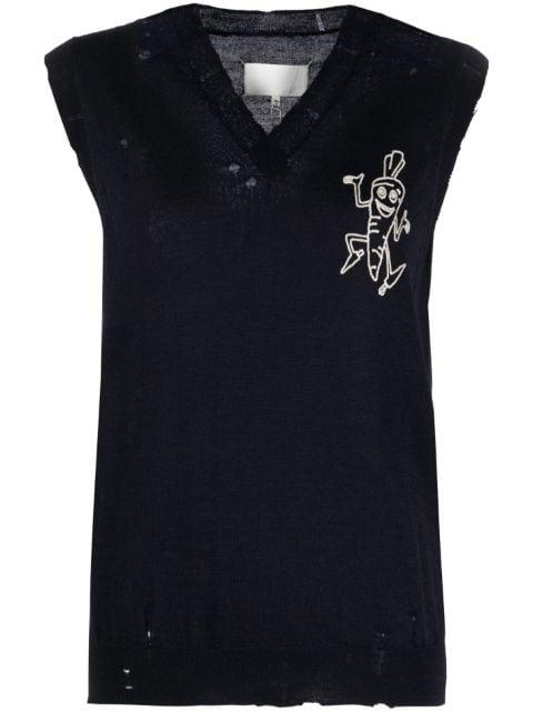 intarsia-knit wool vest by MAISON MARGIELA