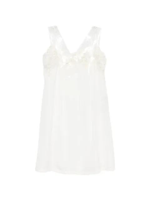 lace-trim tulle-overlay dress by MAISON MARGIELA