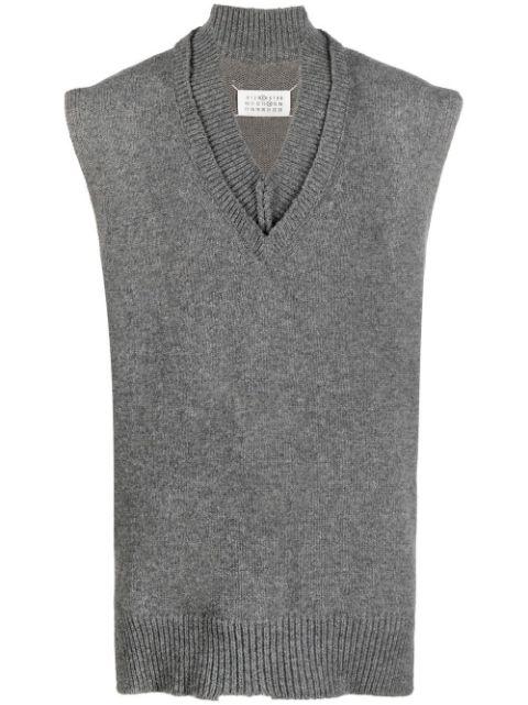 layered knitted vest by MAISON MARGIELA