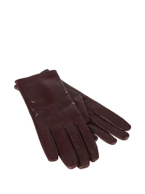 leather fou-stitches gloves by MAISON MARGIELA