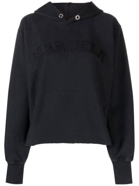 logo-embroidered cotton hoodie by MAISON MARGIELA