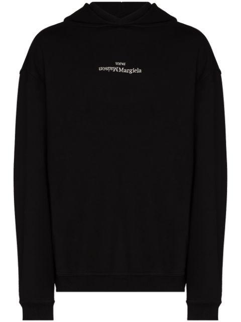 logo-embroidered cotton hoodie by MAISON MARGIELA
