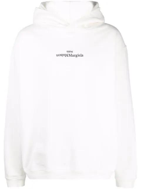 logo-embroidered cotton hoodie by MAISON MARGIELA