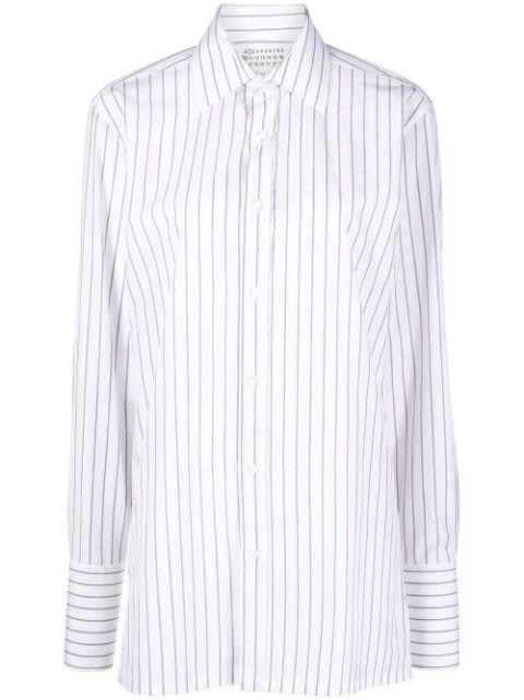 long-sleeve pinstripe-pattern shirt by MAISON MARGIELA