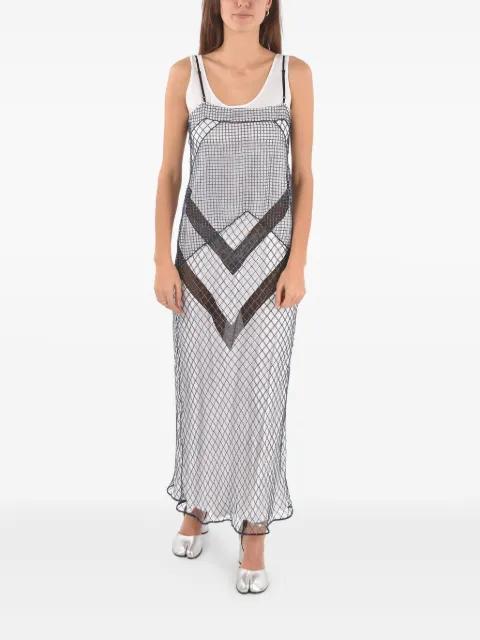 mesh chevron-pattern slip maxi dress by MAISON MARGIELA