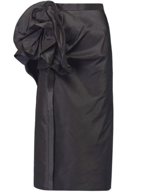 moiré-effect ruffled midi skirt by MAISON MARGIELA