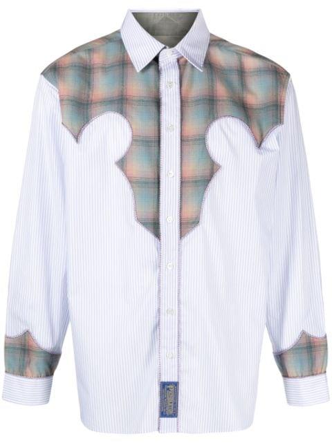 panelled pinstripe shirt by MAISON MARGIELA