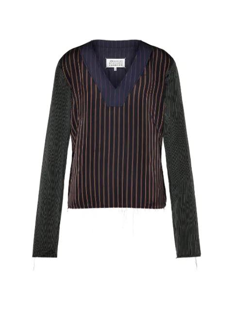 patchwork pinstripe-pattern top by MAISON MARGIELA