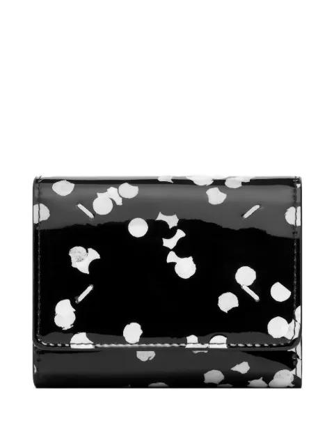 patent-finish tri-fold wallet by MAISON MARGIELA