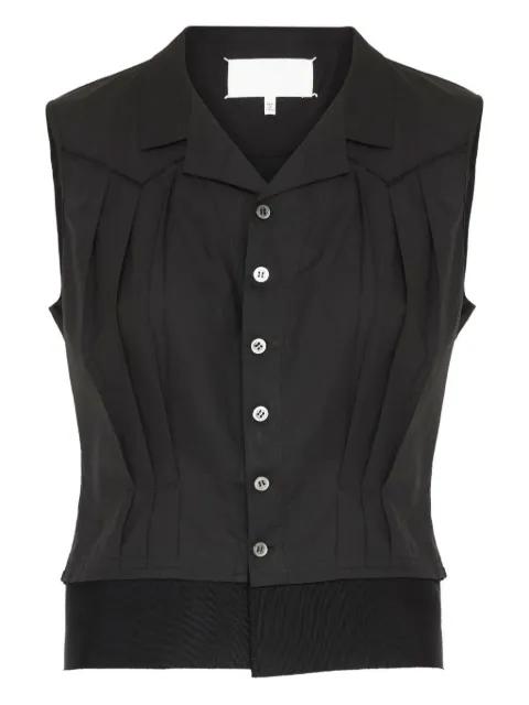 pleated button-up vest by MAISON MARGIELA