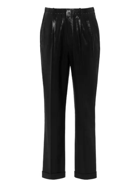 pleated coated-finish trousers by MAISON MARGIELA