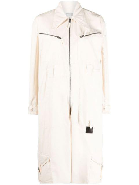 pocket-detail knee-length playsuit by MAISON MARGIELA