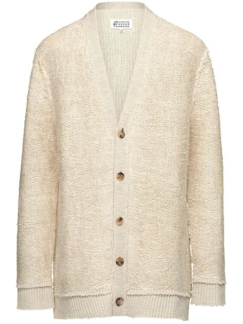 raw-edge V-neck cardigan by MAISON MARGIELA