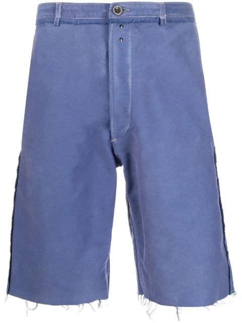 raw-edge cotton bermuda shorts by MAISON MARGIELA