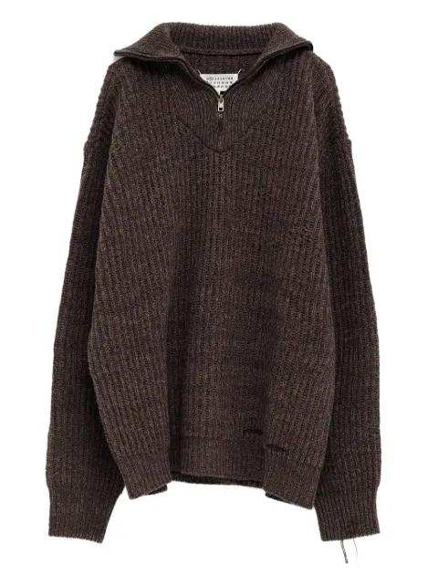 ribbed-knit half-zip sweater by MAISON MARGIELA