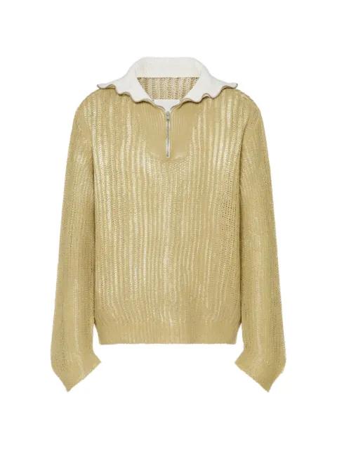ribbed-knit half-zip sweatshirt by MAISON MARGIELA