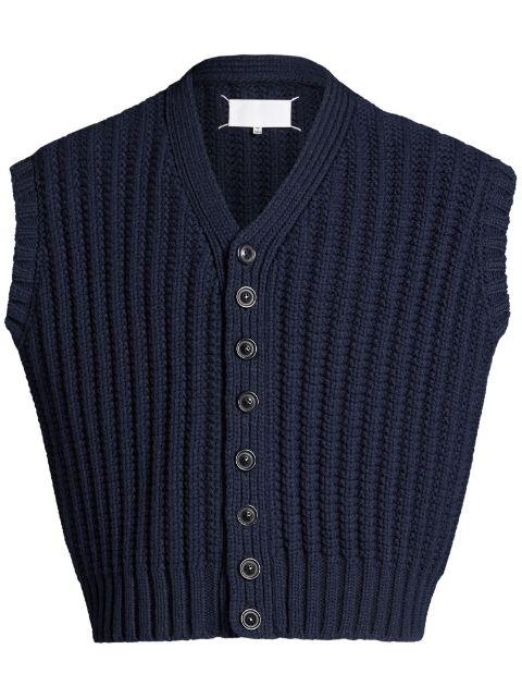 ribbed-knit wool vest by MAISON MARGIELA