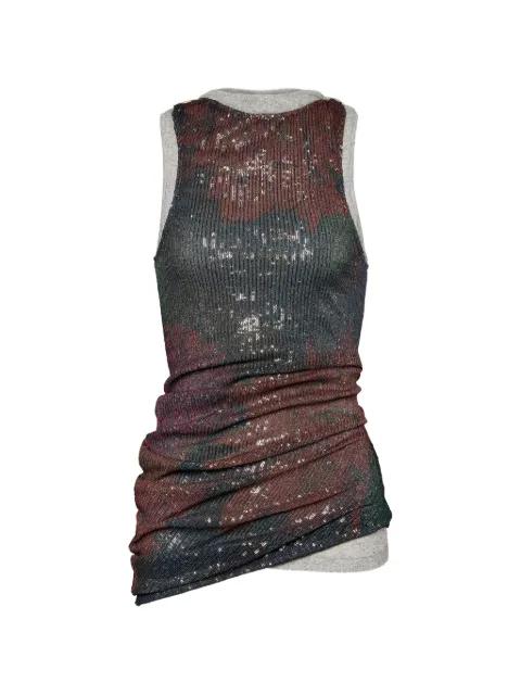sequin-embellished draped top by MAISON MARGIELA