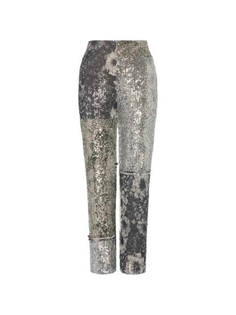 sequin-embellishment floral-details trousers by MAISON MARGIELA