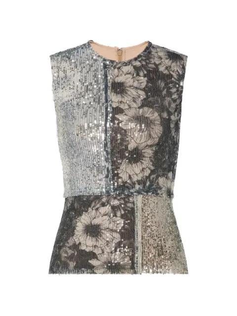 sequin floral-print top by MAISON MARGIELA