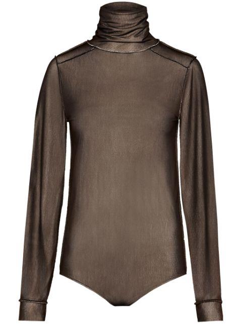 sheer long-sleeve jersey bodysuit by MAISON MARGIELA